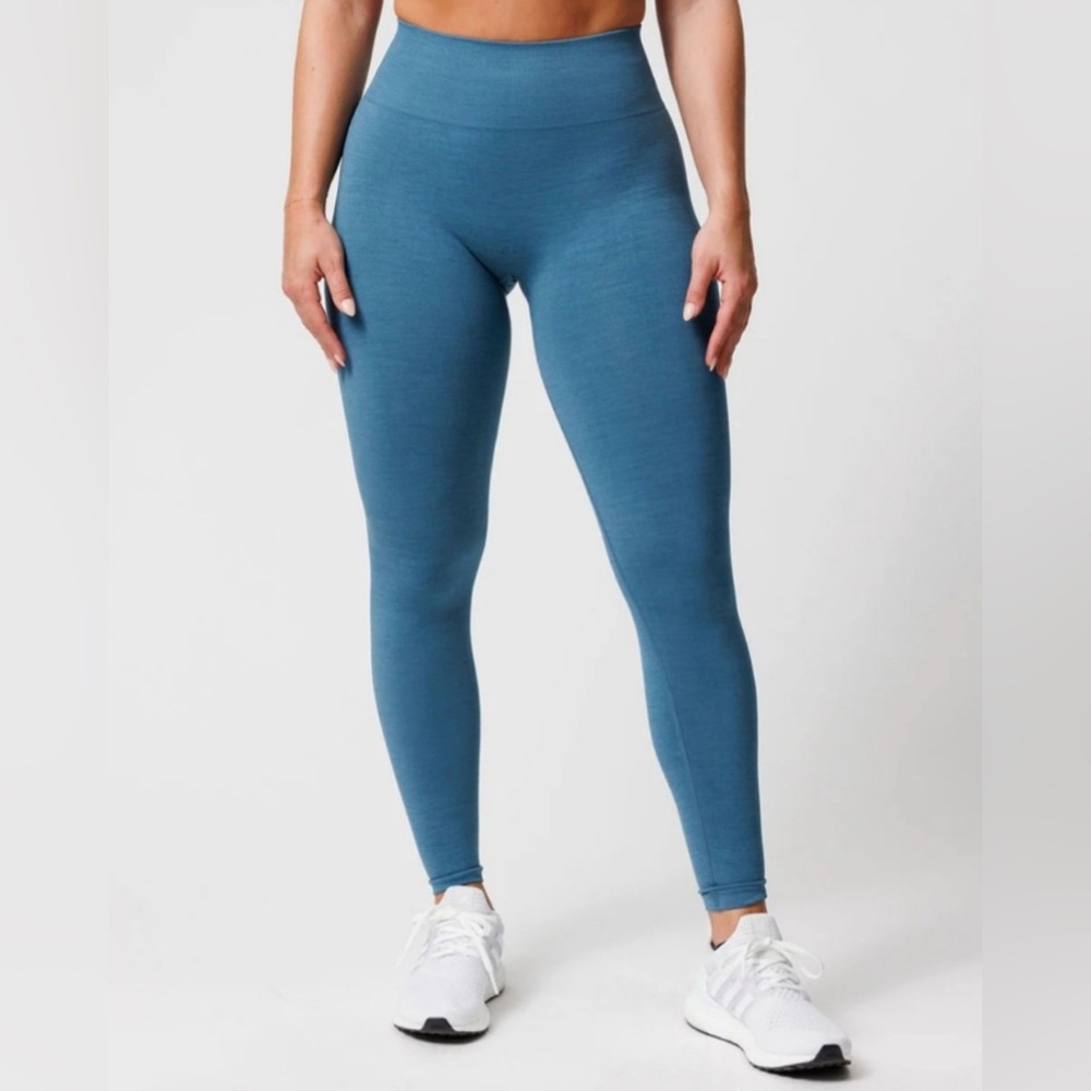 Three Nails Teal High-Waisted Leggings with Cross Detail